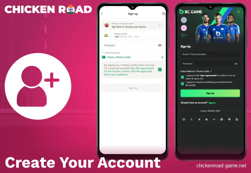Register in the Chicken Road IN app