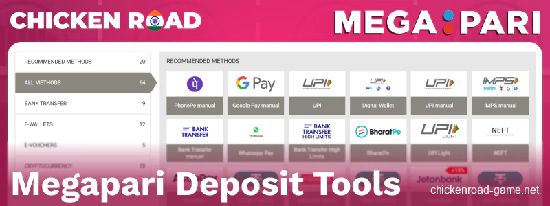 Banking Transactions in Megapari Chicken Road India