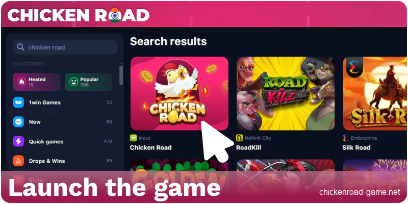 Launch the Chicken Road IN game