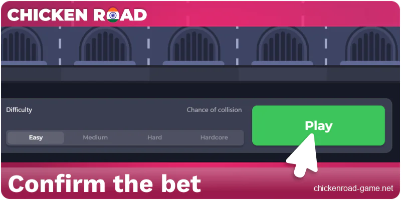 Confirm your bet in Chicken Road India